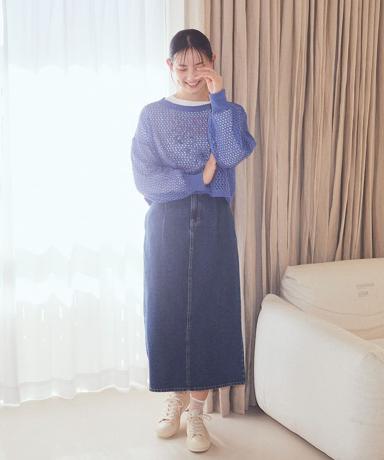 earth music&ecology「ナローデニムスカート」|タイト|