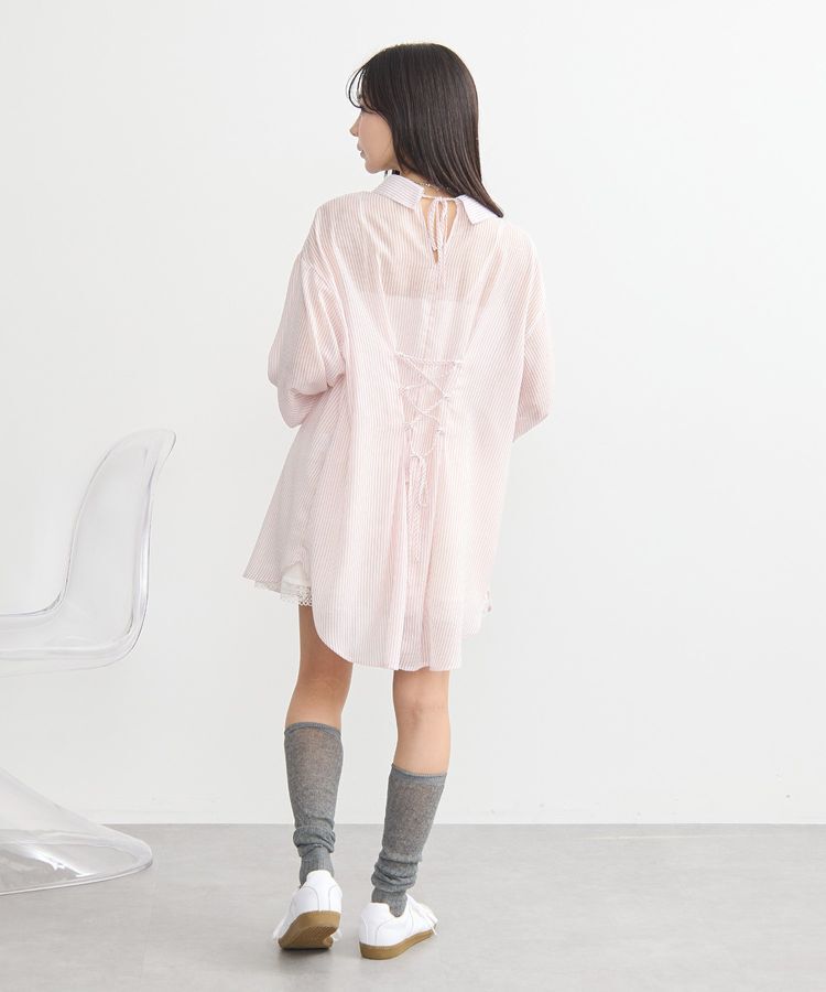 earth music&ecology「バックレースアップシャツ」|シャツ・ブラウス|