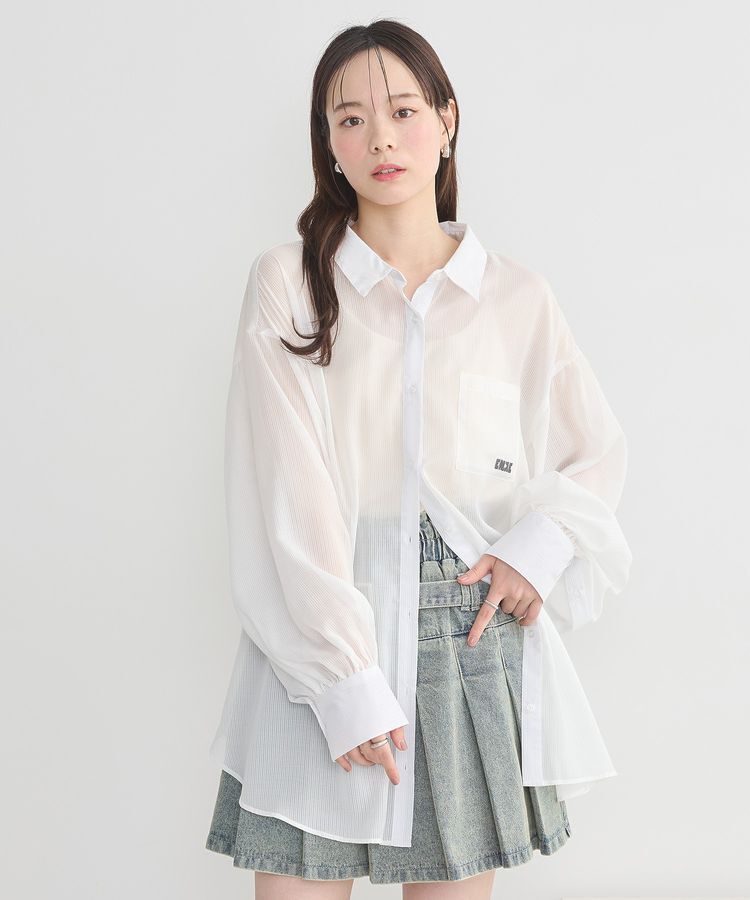 earth music&ecology「バックレースアップシャツ」|シャツ・ブラウス|