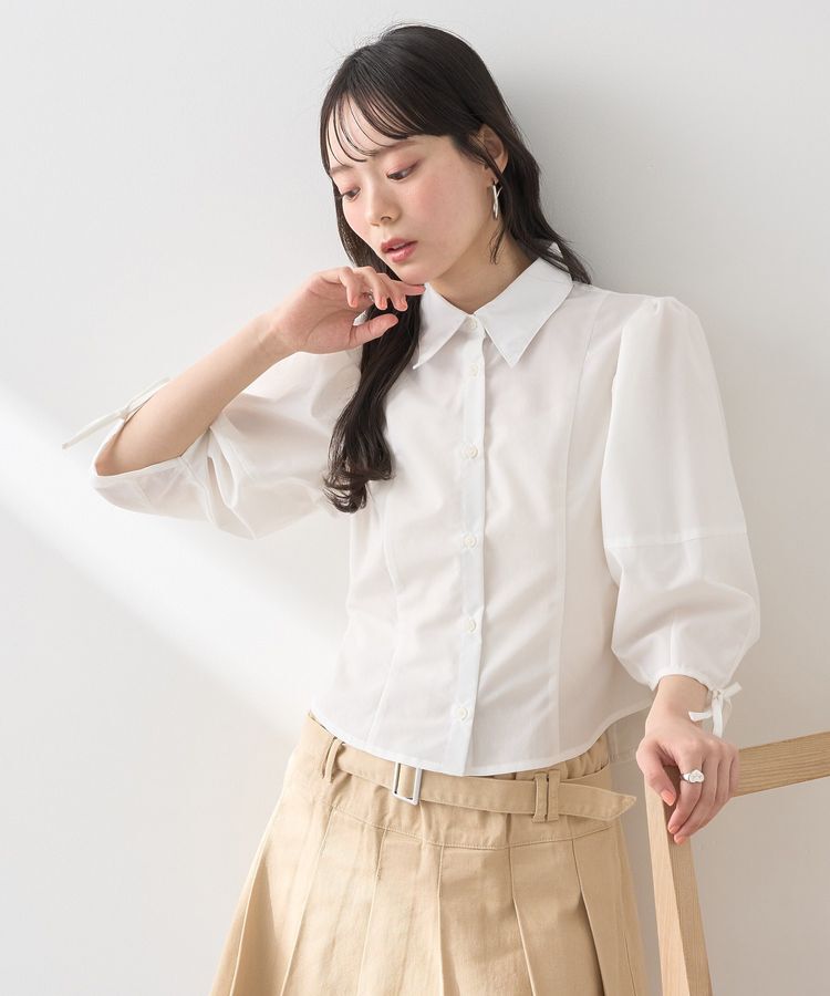 earth music&ecology「パワショルペプラムシャツ」|シャツ・ブラウス|