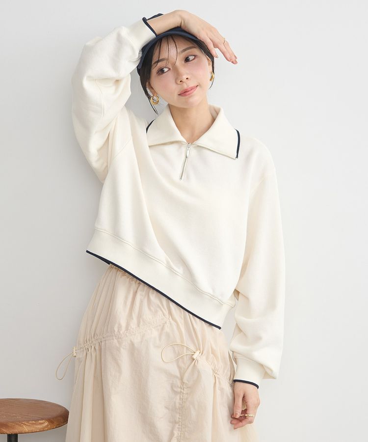 earth music&ecology「ハーフジップラインプルオーバー」|スウェット・ジャージ|