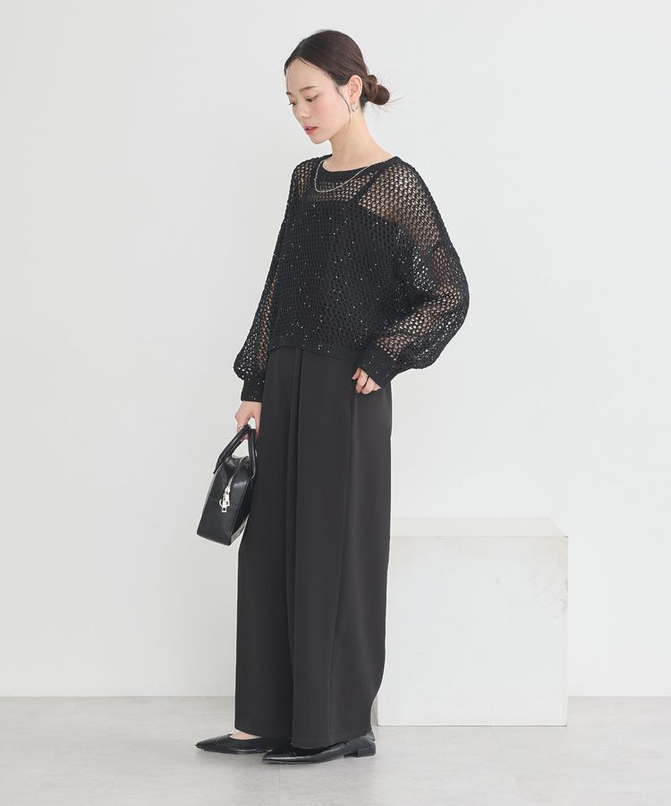 earth music&ecology「スパンコールメッシュニットプルオーバー」|ニット・セーター|