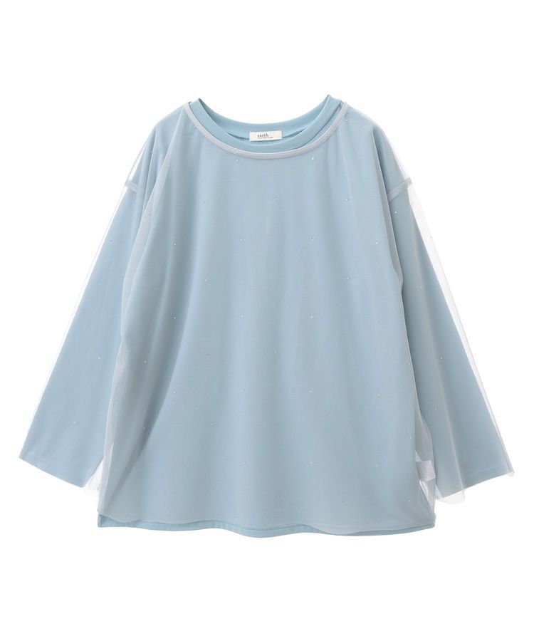 earth music&ecology「ラインストーンチュールドッキングプルオーバー」|Tシャツ・カットソー|