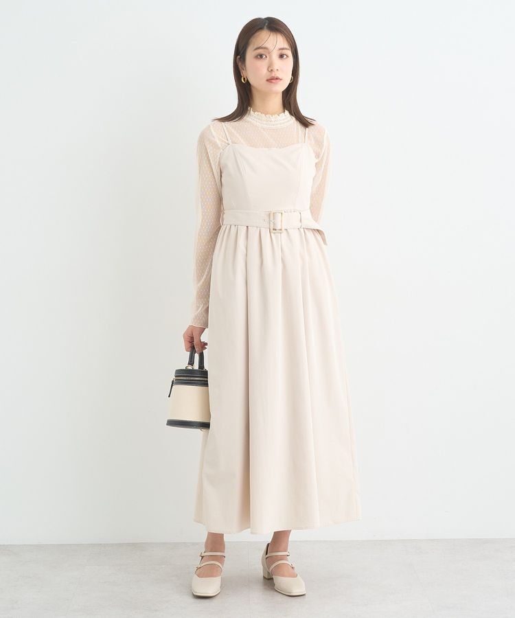earth music&ecology「ベルト付きキャミワンピース」|ワンピース|Light beige