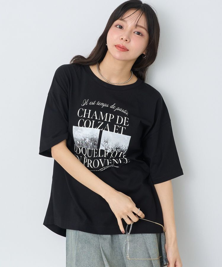 earth music&ecology「PhotoスリットT」|Tシャツ・カットソー|Black