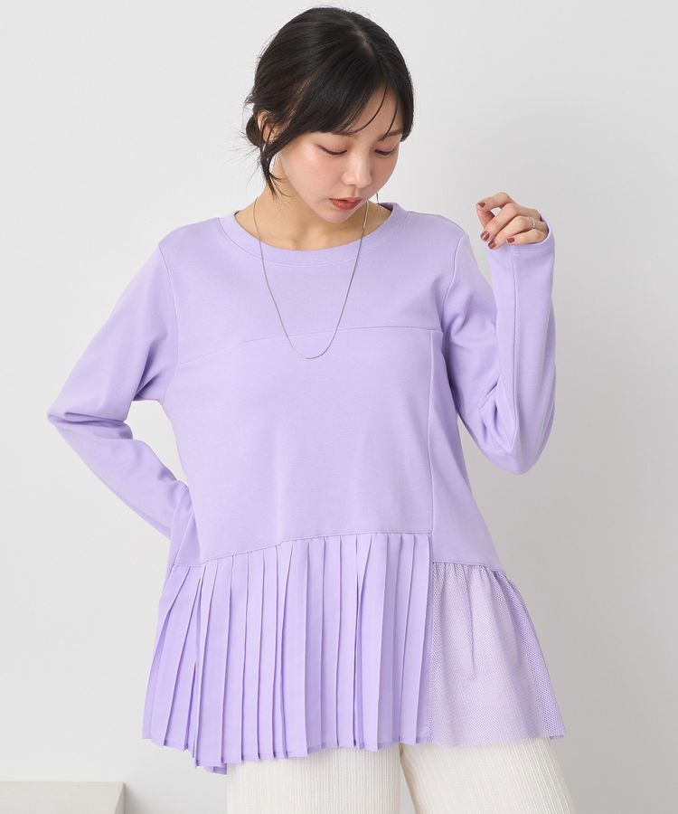 earth music&ecology「プリーツドッキングプルオーバー」|チュニック|Lavender