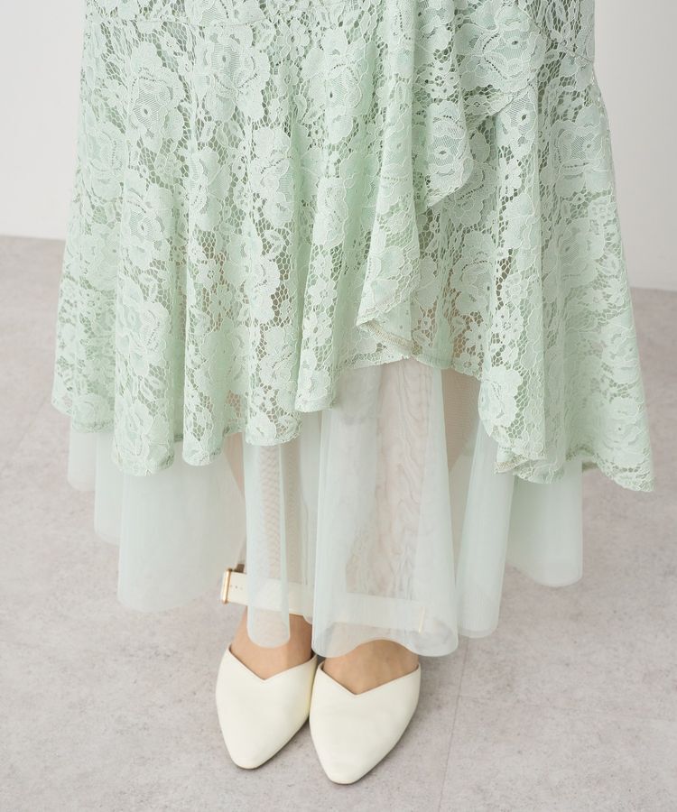 earth music&ecology「チュールレイヤードレースマーメイドスカート」|フレア|