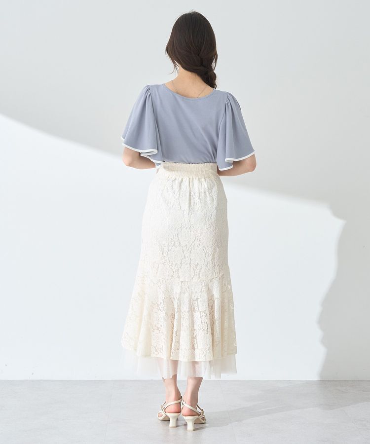 earth music&ecology「チュールレイヤードレースマーメイドスカート」|フレア|