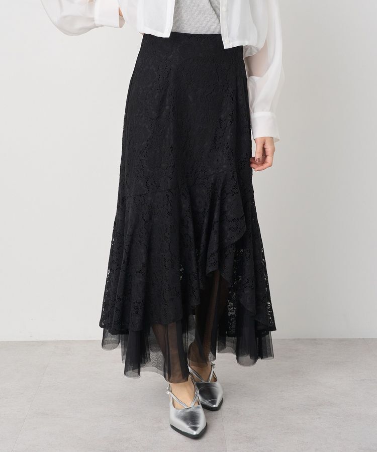 earth music&ecology「チュールレイヤードレースマーメイドスカート」|フレア|