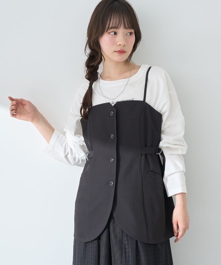 earth music&ecology「フロントボタンビスチェ」|ベスト・ジレ|