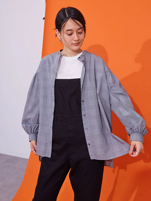  「バンドカラー袖ボリュームブラウス」|シャツ・ブラウス|