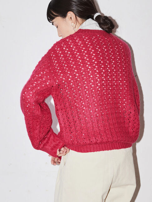  「透かし編みニットプルオーバー」|ニット・セーター|