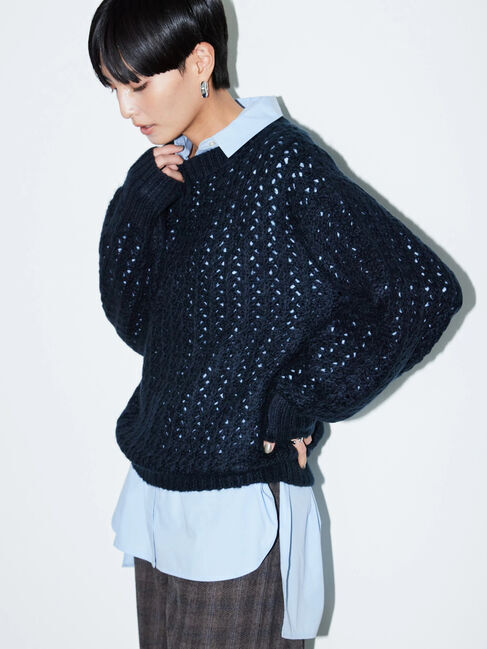  「透かし編みニットプルオーバー」|ニット・セーター|