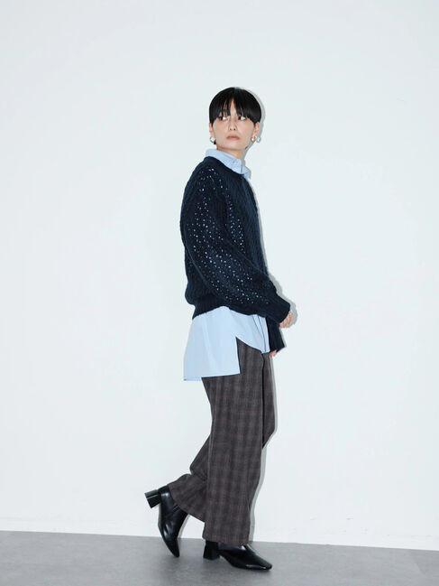  「透かし編みニットプルオーバー」|ニット・セーター|