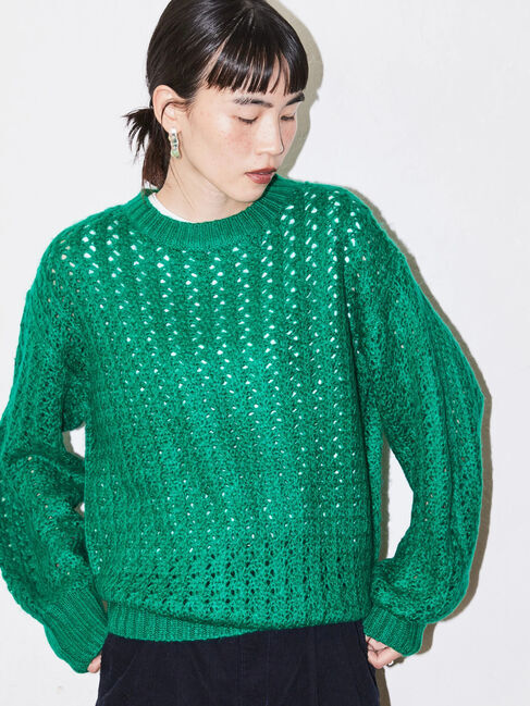  「透かし編みニットプルオーバー」|ニット・セーター|