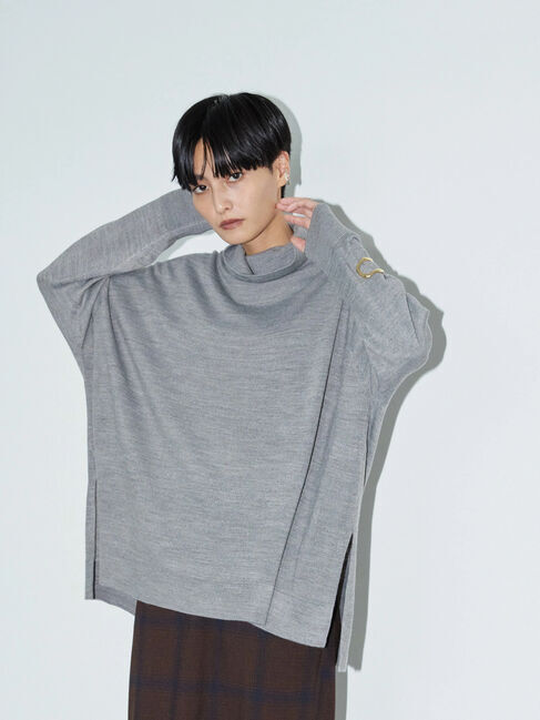 「ソフトタッチタートルニットチュニック」|ニット・セーター|