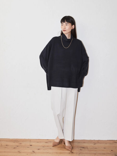  「ソフトタッチタートルニットチュニック」|ニット・セーター|