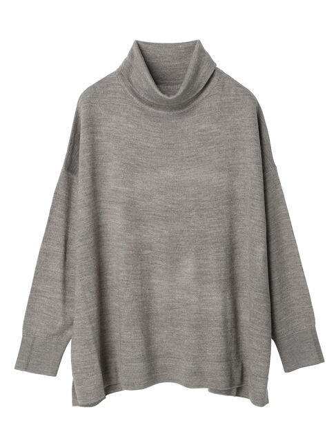  「ソフトタッチタートルニットチュニック」|ニット・セーター|