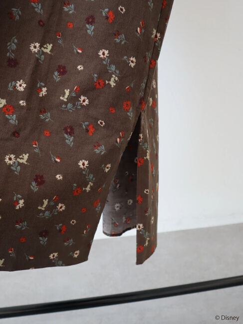  「プリントコーデュロイワンピース/Mickey」|ワンピース|