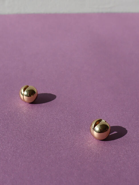  「ラウンドメタルマグネットイヤリング」|その他|ゴールド