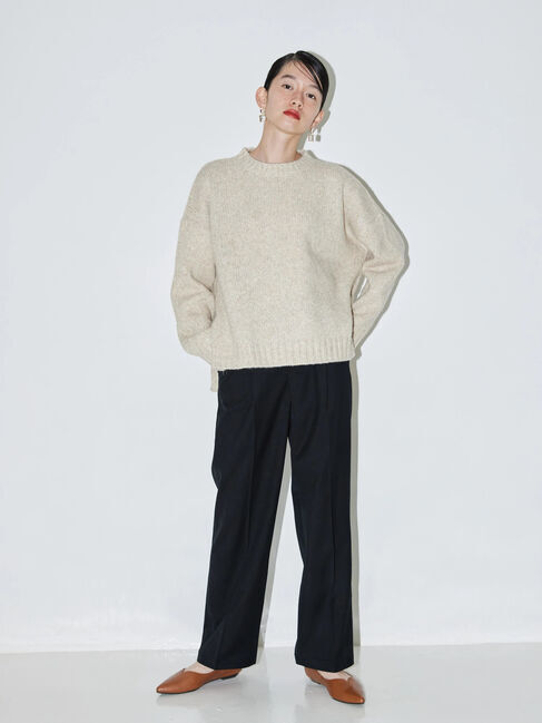  「カラーMixルーズニットプルオーバー」|ニット・セーター|