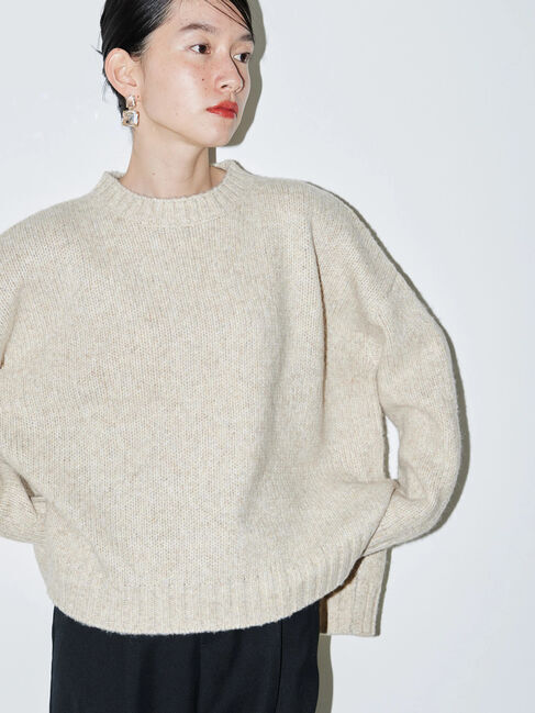  「カラーMixルーズニットプルオーバー」|ニット・セーター|