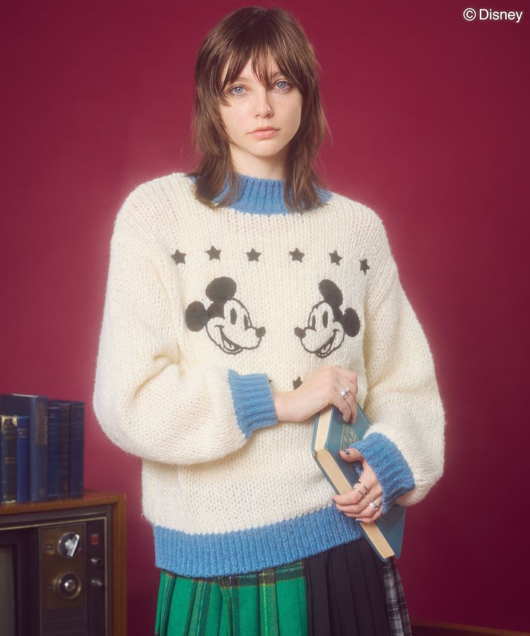 AMERICAN HOLIC「刺繍チャンキーニット/Disney」|ニット・セーター|Ivory