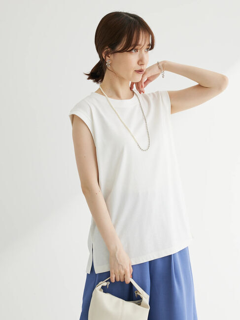 Green Parks「汗じみ防止ノースリーブプルオーバー」|Tシャツ・カットソー|