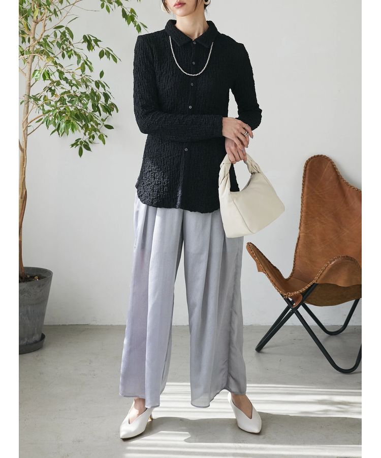 AnriettMusee「ふくれジャガードシャツ」|シャツ・ブラウス|