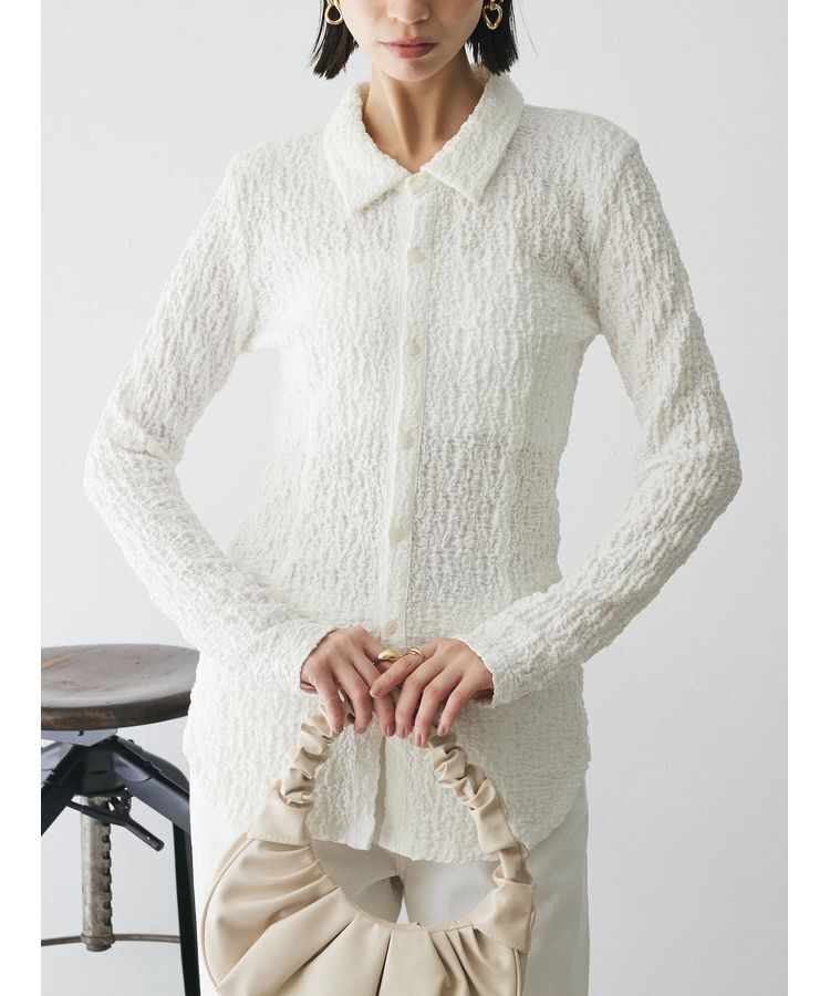 AnriettMusee「ふくれジャガードシャツ」|シャツ・ブラウス|