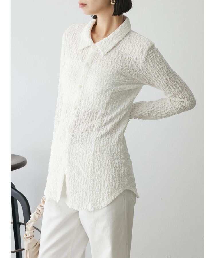 AnriettMusee「ふくれジャガードシャツ」|シャツ・ブラウス|