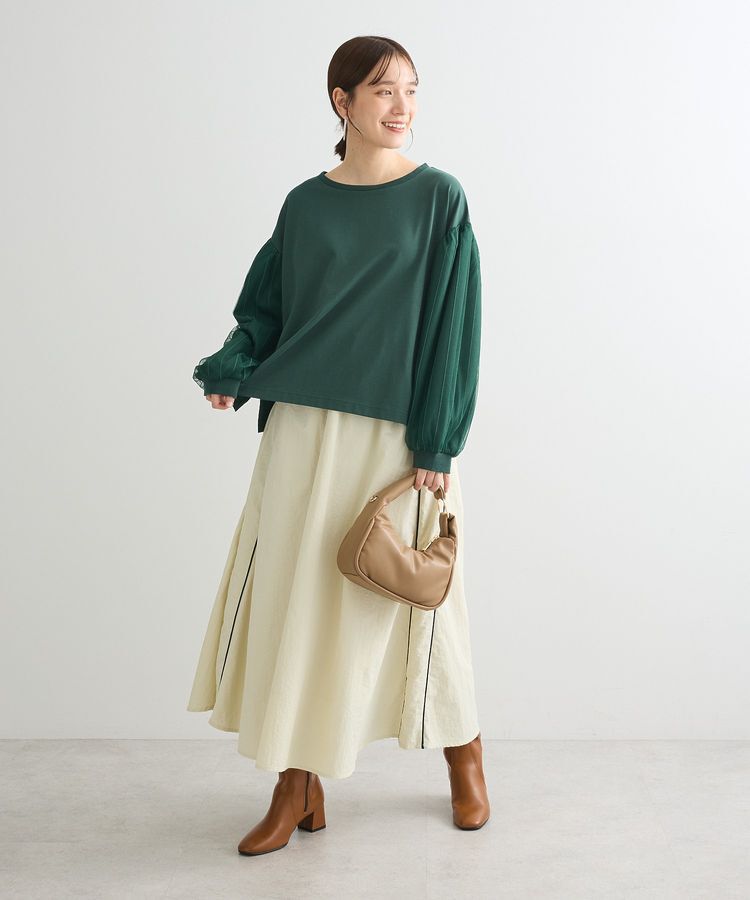 Green Parks「ナイロンラインフレアスカート」|フレア|