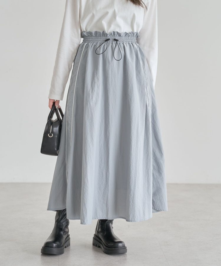 Green Parks「ナイロンラインフレアスカート」|フレア|Gray