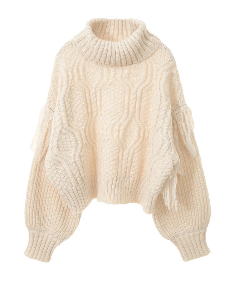 Green Parks「・swing by フリンジタートルニット」|ニット・セーター|