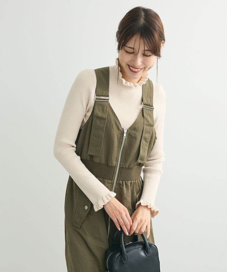 Green Parks「・swing by フリルハイネックリブニット」|ニット・セーター|