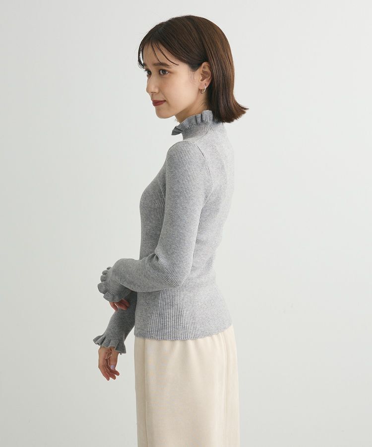 Green Parks「・swing by フリルハイネックリブニット」|ニット・セーター|