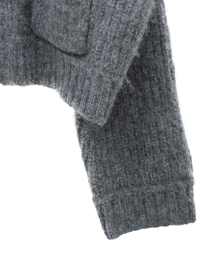 AnriettMusee「フロントジップビックカラーニットブルゾン」|カーディガン|