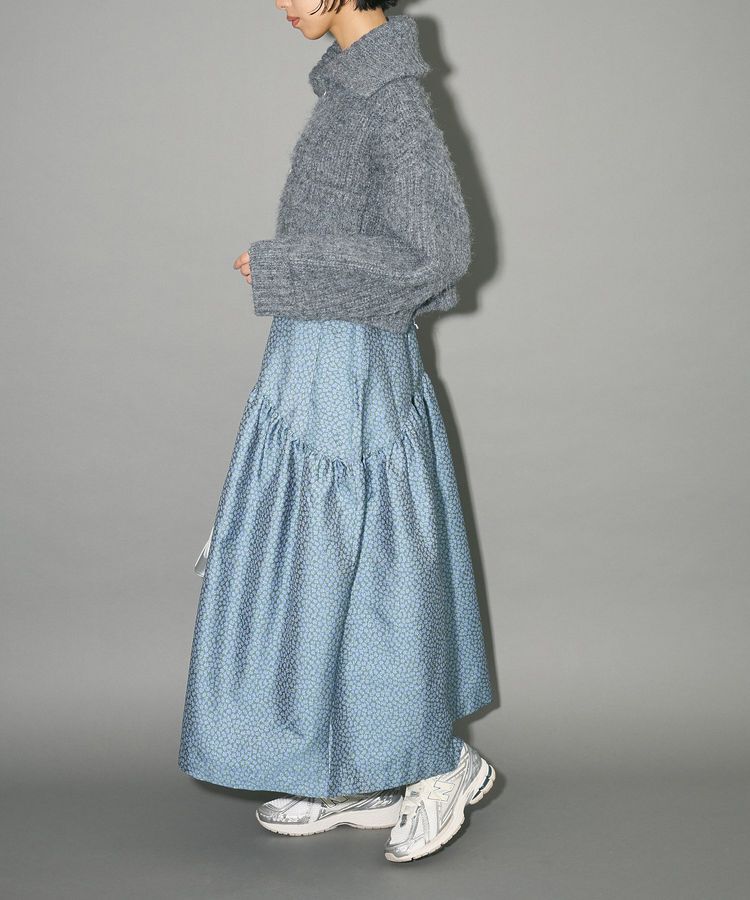 AnriettMusee「フロントジップビックカラーニットブルゾン」|カーディガン|