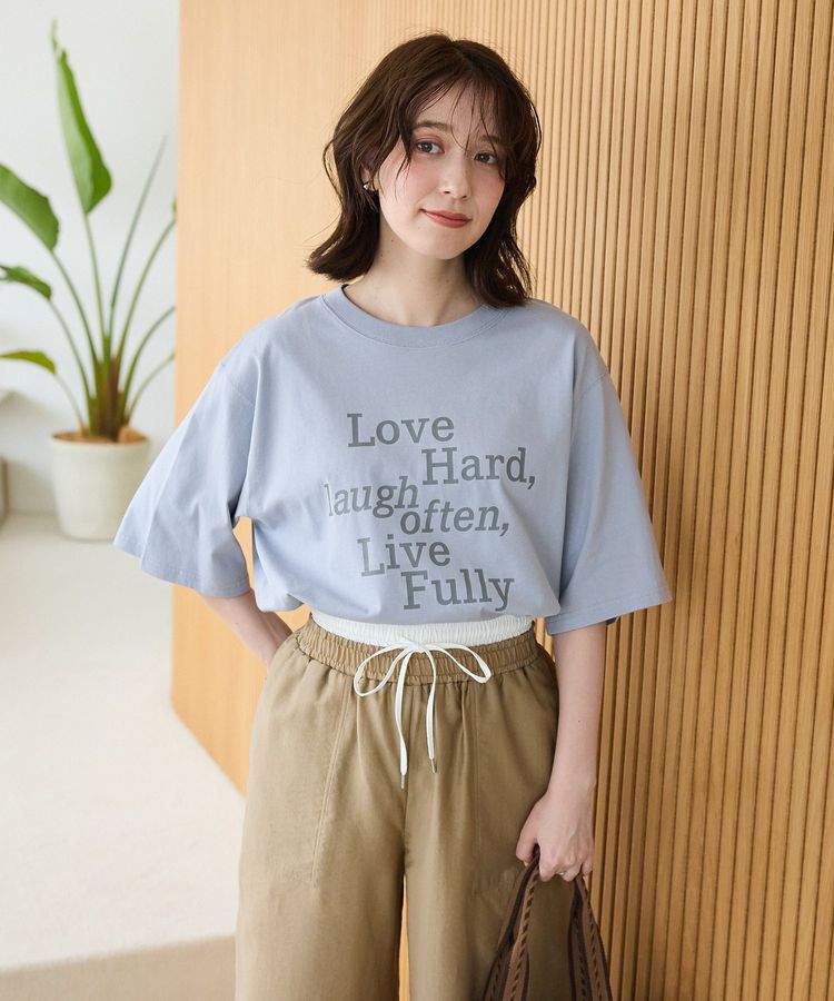 Green Parks「・ELENCARE DUE ロゴpt 6分袖TEE」|Tシャツ・カットソー|Blue