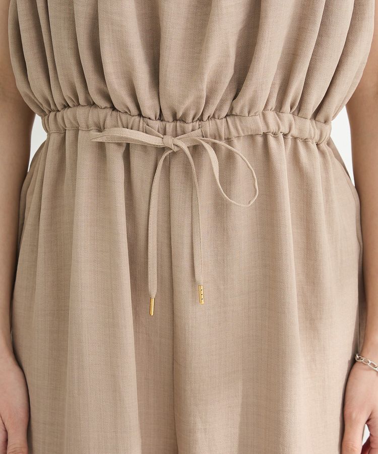 Green Parks「胸元バルーンウエストリボンサロペット」|オールインワン|