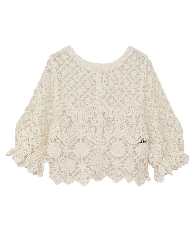 Green Parks「・SUGAR SPOON 2wayクロシェカーディガン」|カーディガン|Ivory