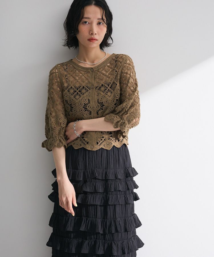 Green Parks「・SUGAR SPOON 2wayクロシェカーディガン」|カーディガン|