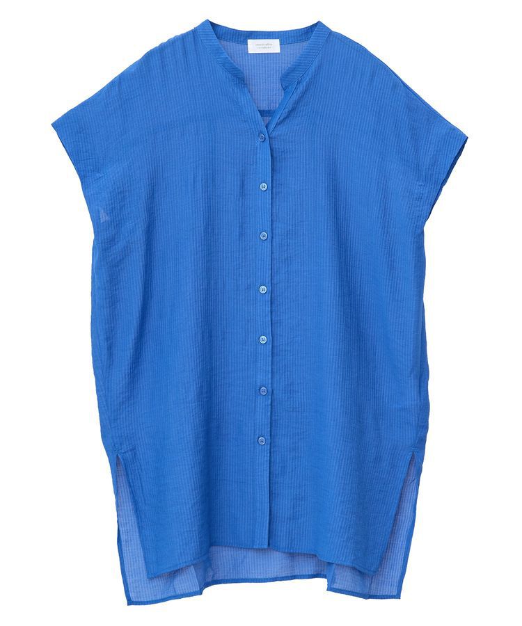 Green Parks「Kids 半袖シアーシャツワンピース」|ワンピース|Blue