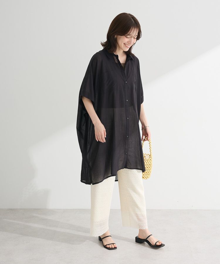 Green Parks「インド綿 ボイルポンチョチュニック」|チュニック|