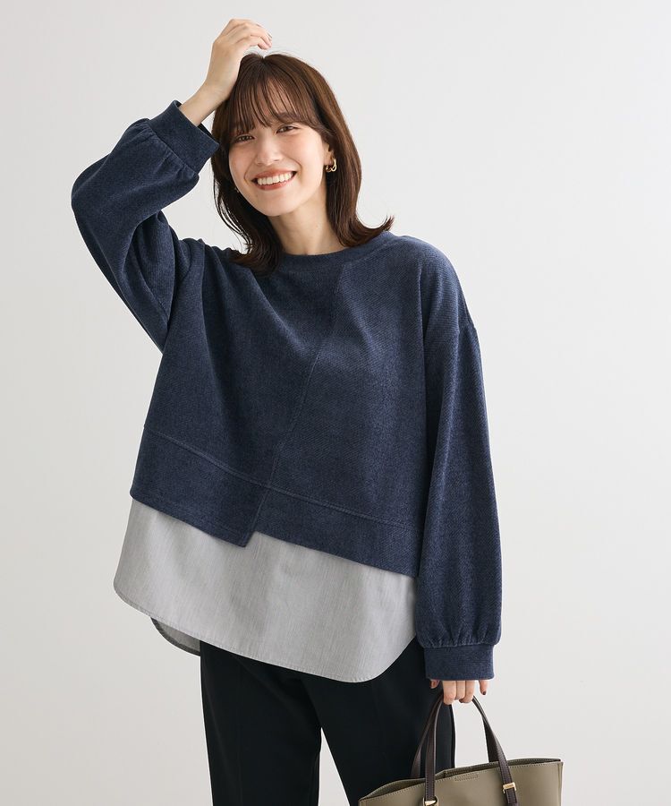 Green Parks「カットコーデュロイドッキングプルオーバー」|Tシャツ・カットソー|Navy