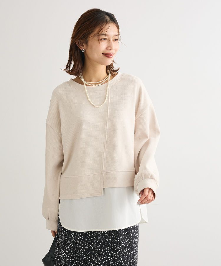 Green Parks「カットコーデュロイドッキングプルオーバー」|Tシャツ・カットソー|Ecru