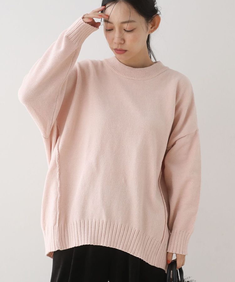 Green Parks「リラックスモールニットチュニック」|ニット・セーター|Pink