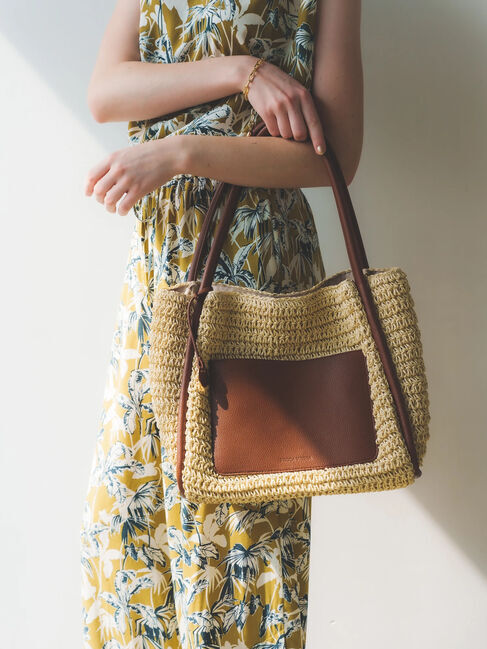 YECCA VECCA「ペーパー手編みトートバッグ」|ハンドバッグ|
