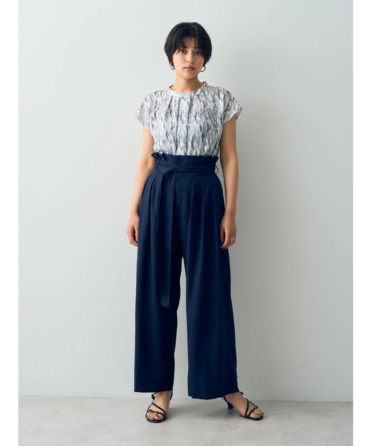 YECCA VECCA「ハイウエストリボンワイドパンツ」|その他|