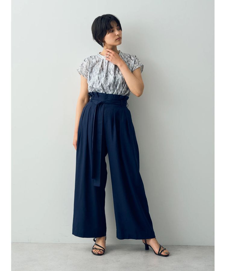 YECCA VECCA「ハイウエストリボンワイドパンツ」|その他|
